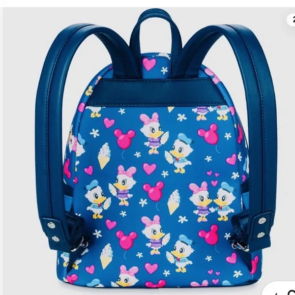Loungefly Blue and Pink Daisy and Donald Duck Backpack - Picture 2 of 10